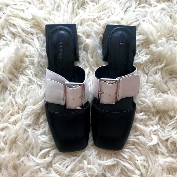 Jil Sander Shoes - Square Toe Jill Sanders Pilgrim Mules